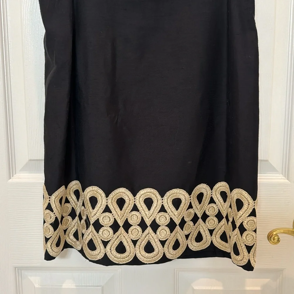 Lilly Pulitzer Adelson Shift Dress Black and Gold Size 2_5